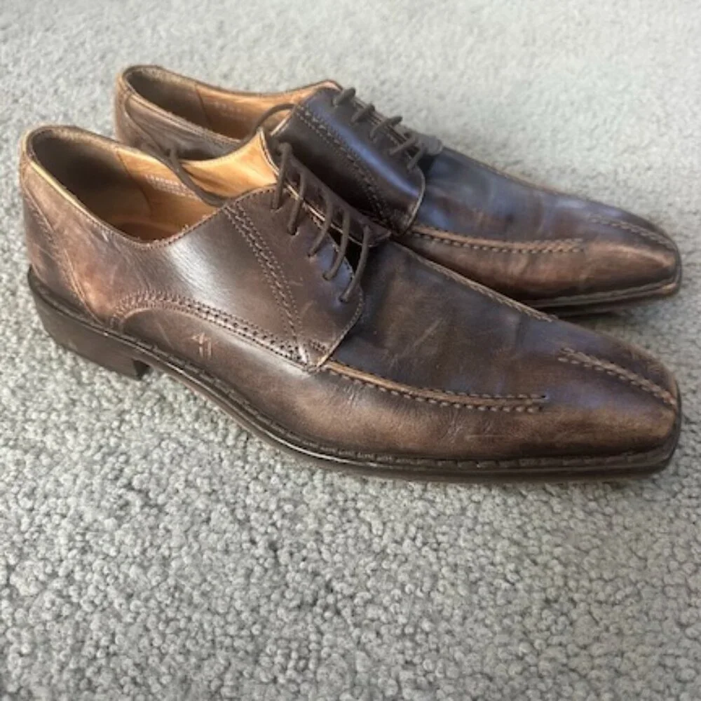 Caldoberia Coseauan Brown Leather Oxfords - Handmade in Italy - Sz. 43 - VGUC